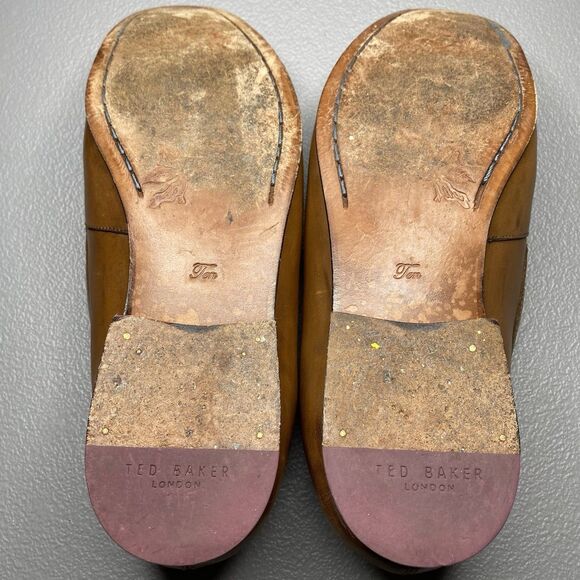 TED BAKER Leather Tassel Loafers Slip-On Shoes Tan Brown Mens US 11 - Picture 7 of 7